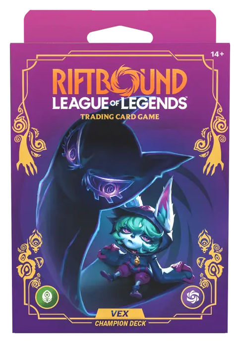 Riftbound TCG: Set 3 - Unleashed - Champion Deck Display Vex (4 Decks)
