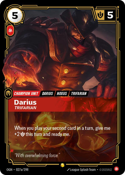 Darius, Trifarian (Alternate Art) [OGN - 027a/298]