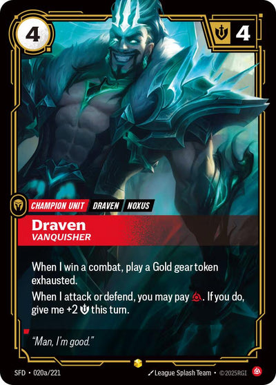 Draven, Vanquisher (Alternate Art) [SFD - 020a/221]