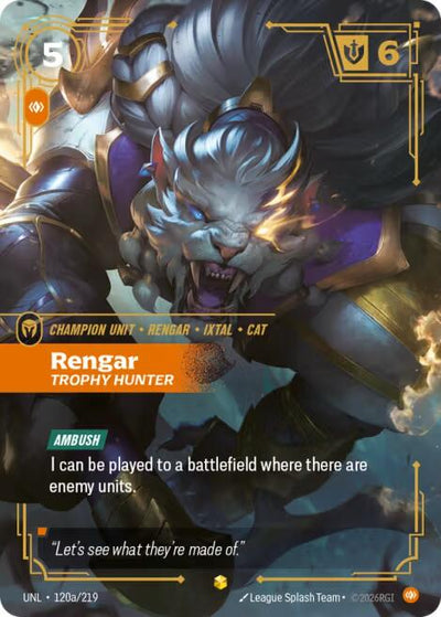 Rengar, Trophy Hunter (Alternate Art) [UNL - 120a/219]