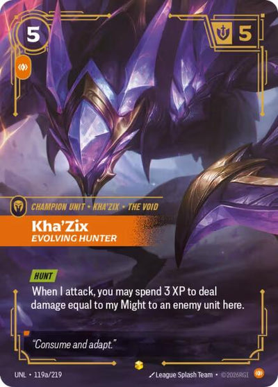 Kha'Zix, Evolving Hunter (Alternate Art) [UNL - 119a/219]