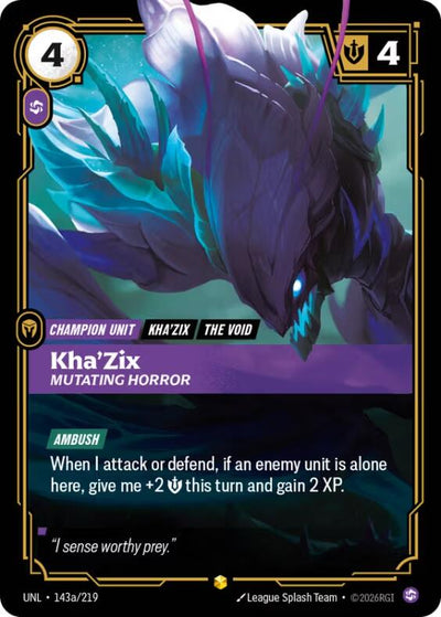 Kha'Zix, Mutating Horror (Alternate Art) [UNL - 143a/219]