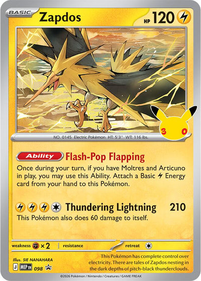 Zapdos - 098 (30th Celebration) [MEP]