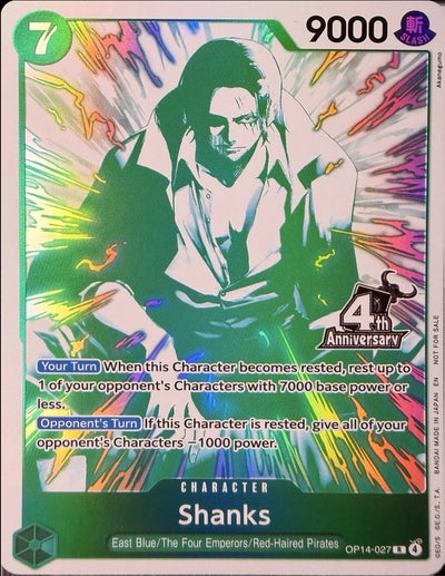 Shanks (4th Anniversary Treasure Campaign Pack) [OP-PR - OP14-027]