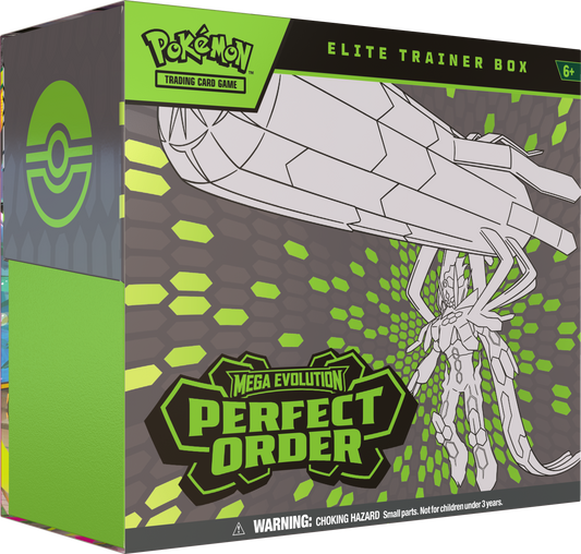 Pokemon TCG Mega Evolution Perfect Order Elite Trainer Box Mega Zygarde ex - 9 packs sellados English Edition - Lofty TCG Monterrey